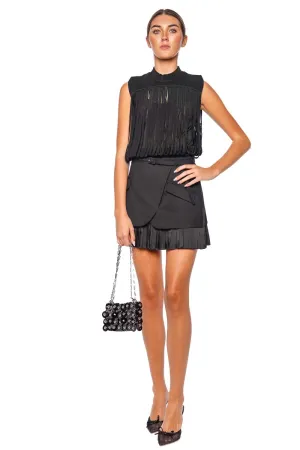 Ezrah Pleated Combo Mini Skirt