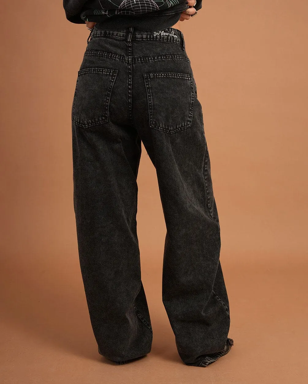 Female Black Washed Skater Jeans