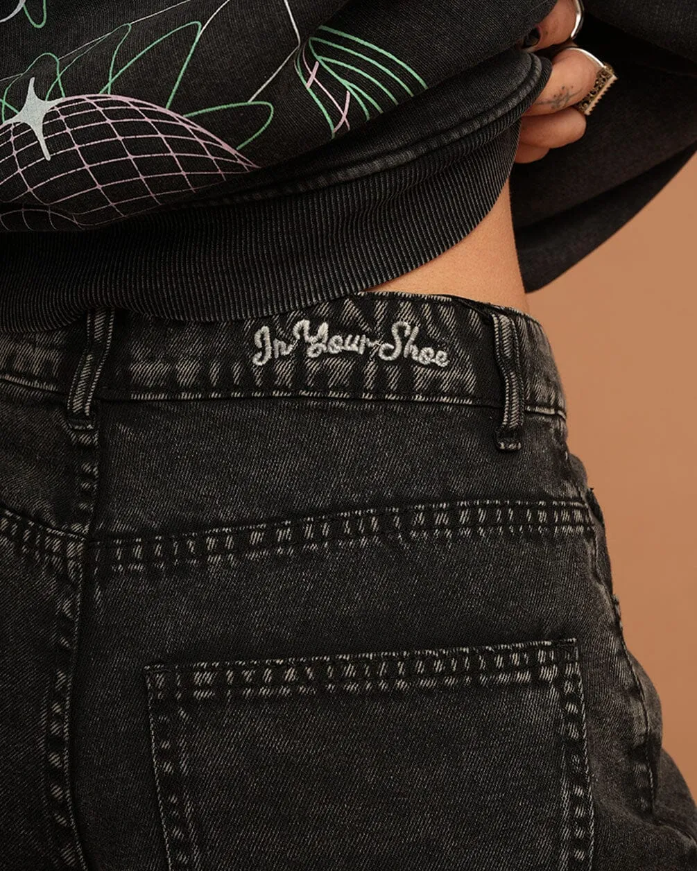 Female Black Washed Skater Jeans