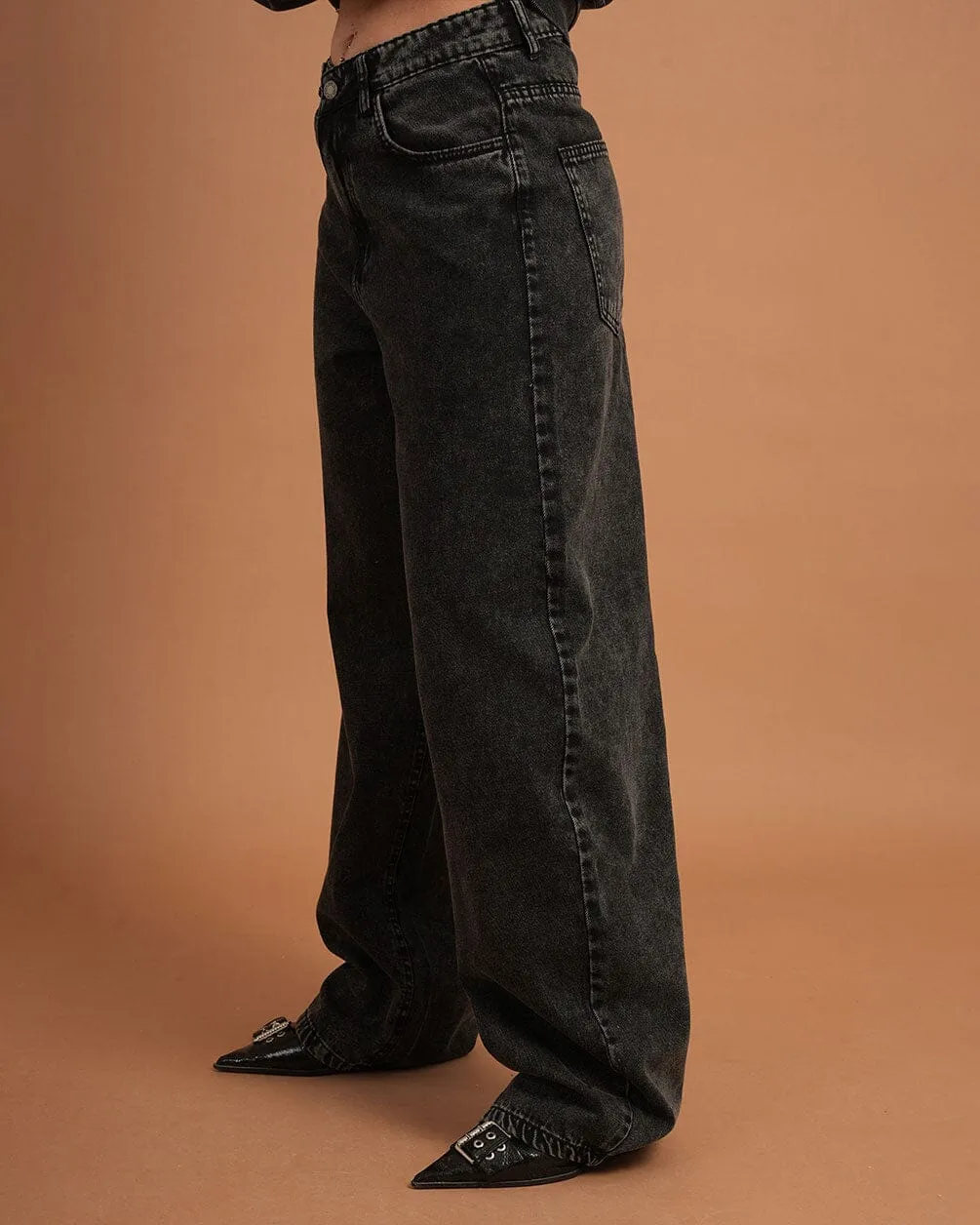 Female Black Washed Skater Jeans