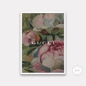 Floral Designer Fashion Editorial PRINTABLE ART, Flower Illustration, Luxury Fashion Wall Art, Fashion Poster, Earth Tone Wall Art, Botanical