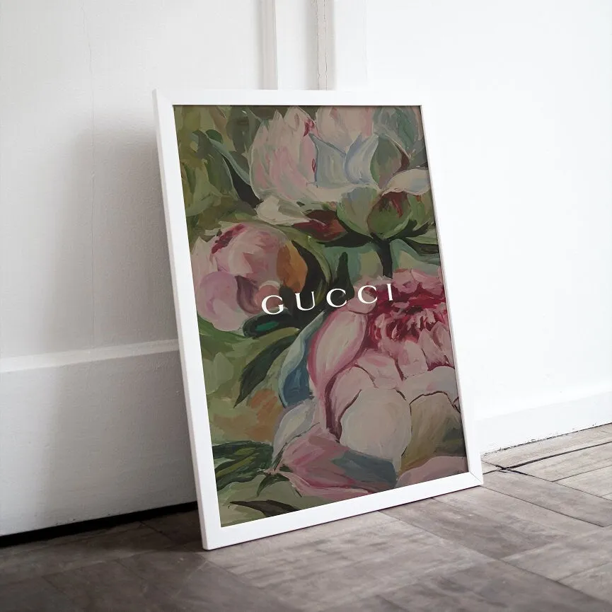Floral Designer Fashion Editorial PRINTABLE ART, Flower Illustration, Luxury Fashion Wall Art, Fashion Poster, Earth Tone Wall Art, Botanical