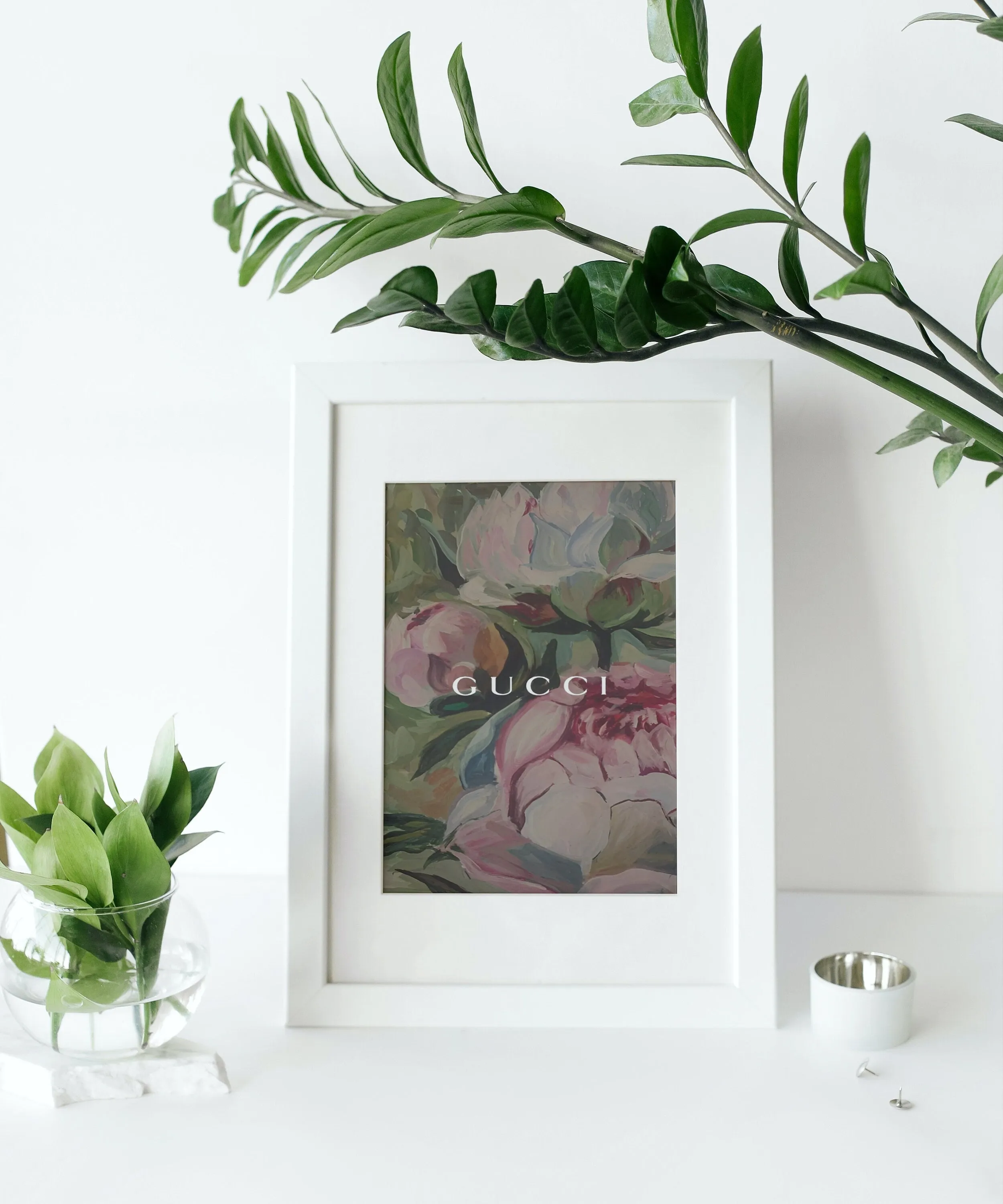 Floral Designer Fashion Editorial PRINTABLE ART, Flower Illustration, Luxury Fashion Wall Art, Fashion Poster, Earth Tone Wall Art, Botanical