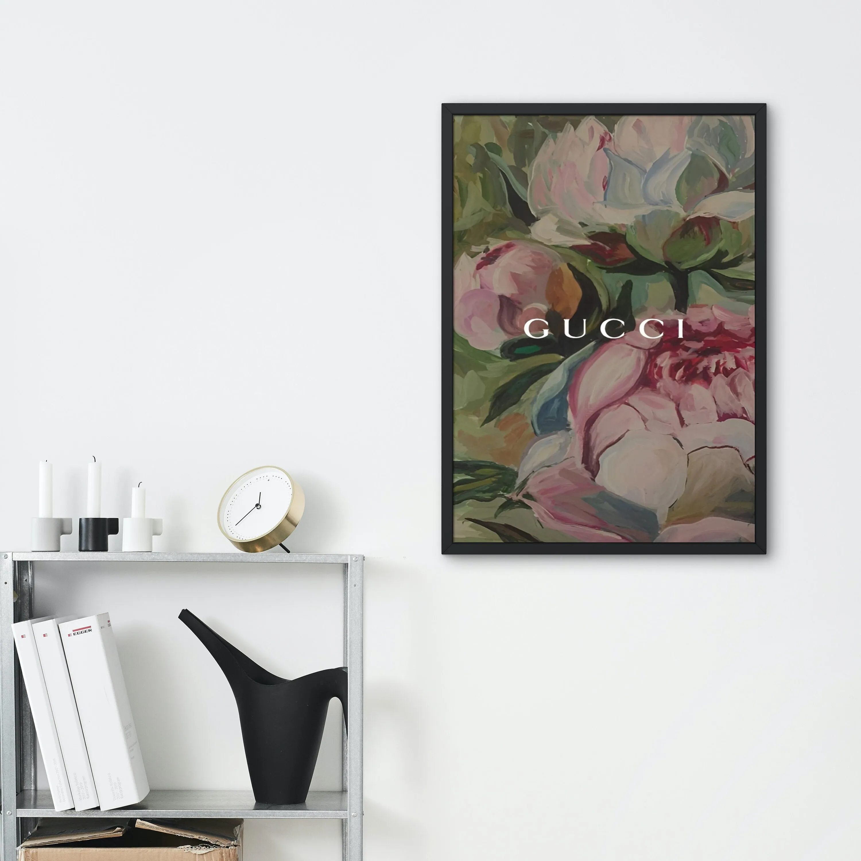 Floral Designer Fashion Editorial PRINTABLE ART, Flower Illustration, Luxury Fashion Wall Art, Fashion Poster, Earth Tone Wall Art, Botanical