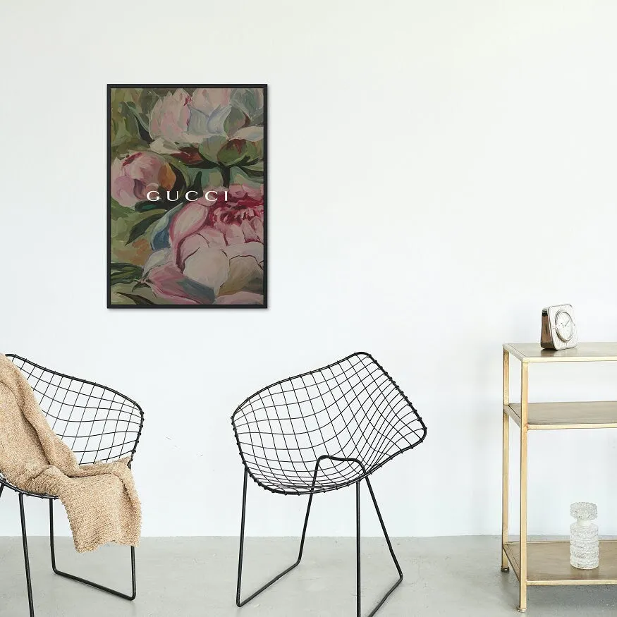 Floral Designer Fashion Editorial PRINTABLE ART, Flower Illustration, Luxury Fashion Wall Art, Fashion Poster, Earth Tone Wall Art, Botanical