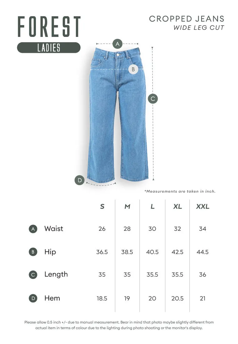 Forest Ladies Elastic Waist Stretchable Cropped Jeans Women Denim Long Pants | Seluar Jeans Perempuan - 810496