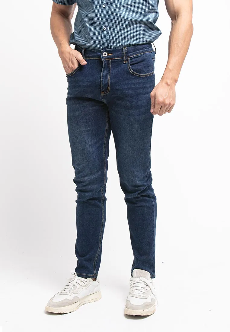 Forest Plus Size Elastic Waist Stretchable Slim Fit Jeans Men Denim Jeans | Seluar Jeans Lelaki Slim Fit - PL610208