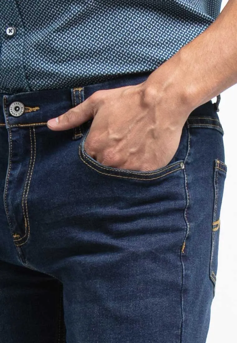 Forest Plus Size Elastic Waist Stretchable Slim Fit Jeans Men Denim Jeans | Seluar Jeans Lelaki Slim Fit - PL610208