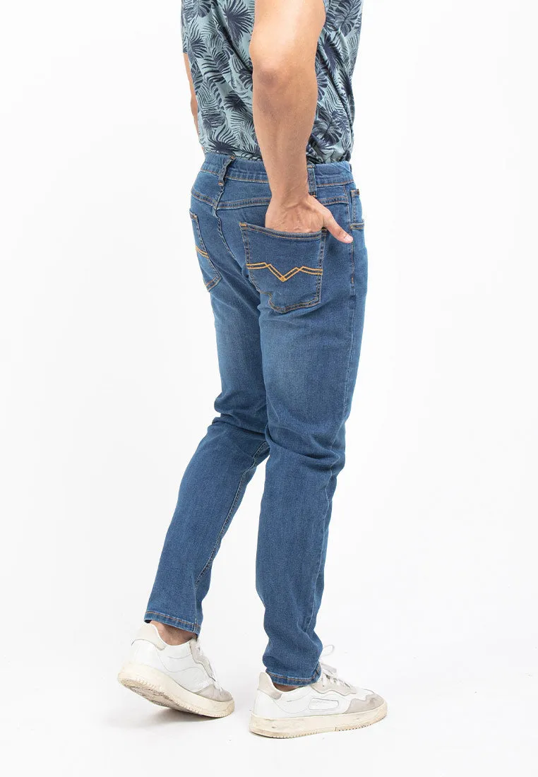Forest Plus Size Elastic Waist Stretchable Slim Fit Jeans Men Denim Jeans | Seluar Jeans Lelaki Slim Fit - PL610208