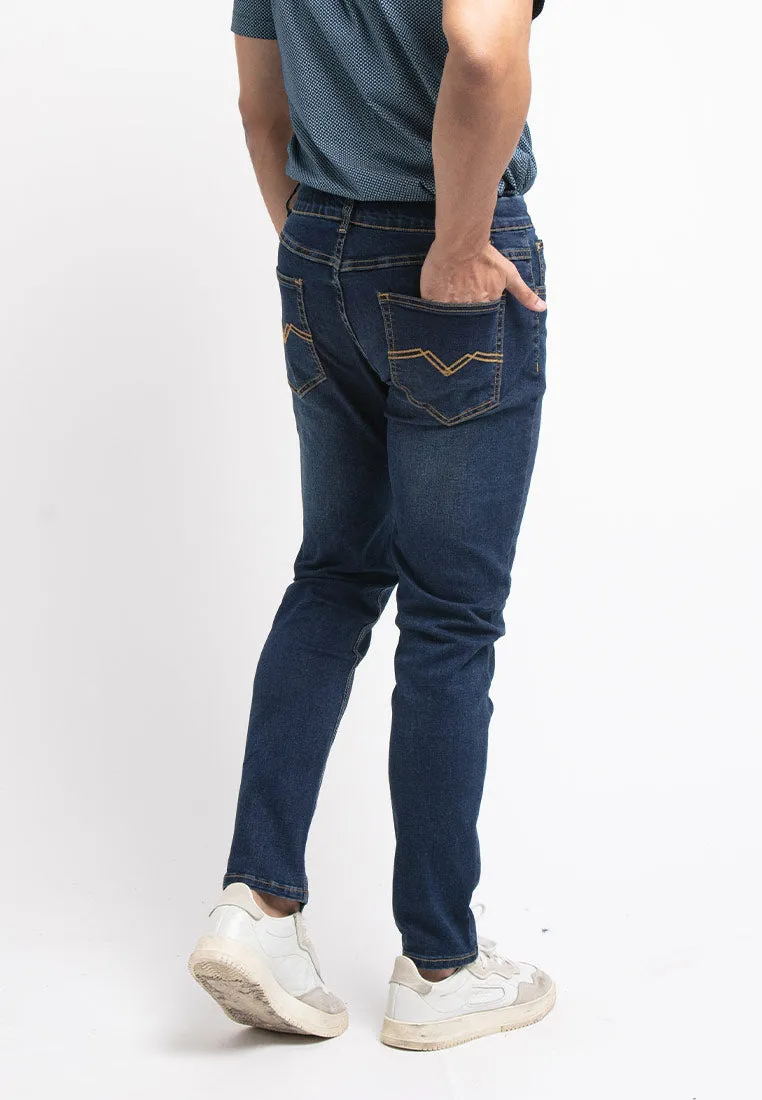 Forest Plus Size Elastic Waist Stretchable Slim Fit Jeans Men Denim Jeans | Seluar Jeans Lelaki Slim Fit - PL610208