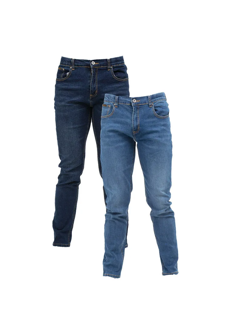 Forest Plus Size Elastic Waist Stretchable Slim Fit Jeans Men Denim Jeans | Seluar Jeans Lelaki Slim Fit - PL610208