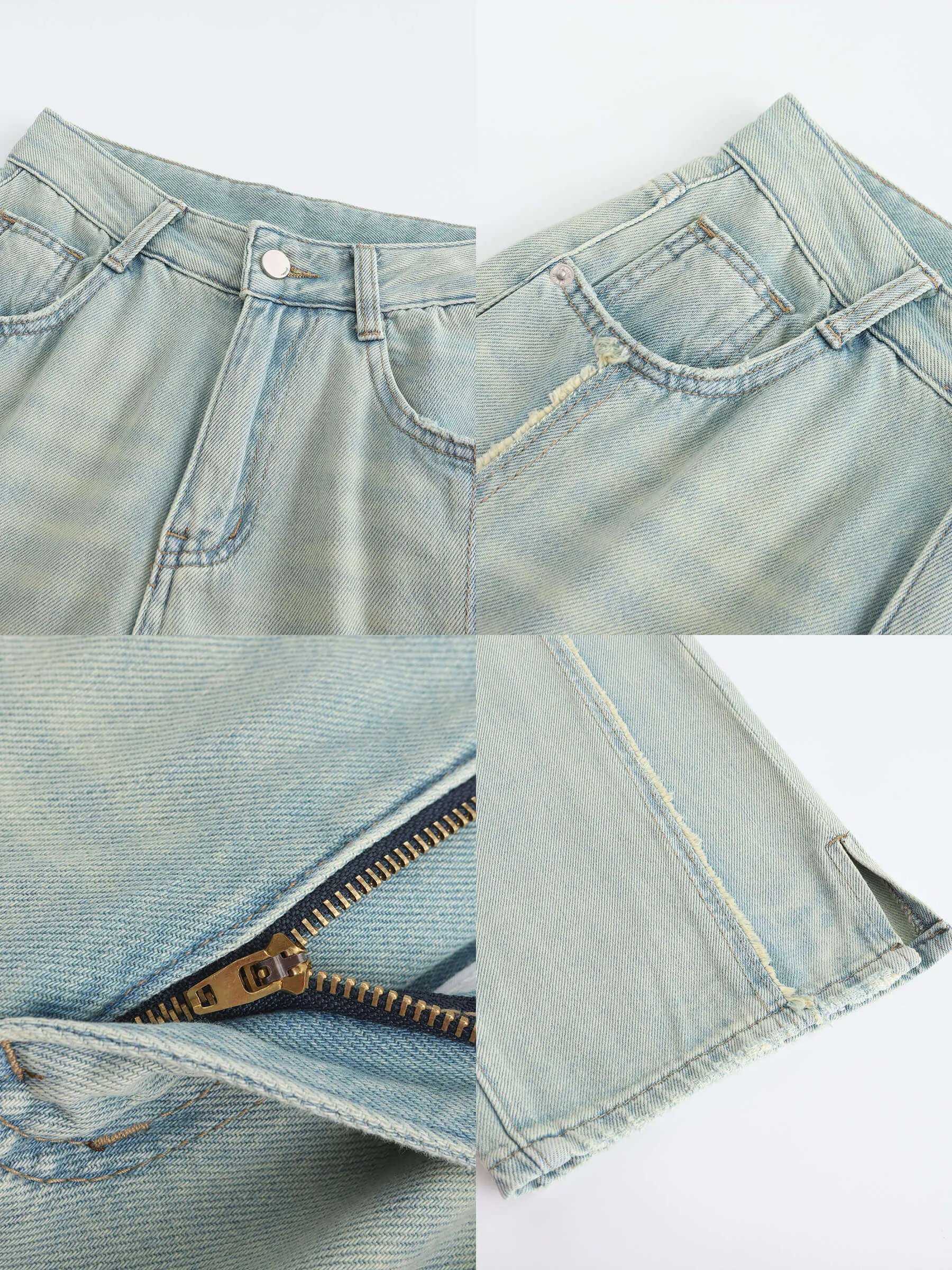 Fray Panelled Wide Leg Jeans