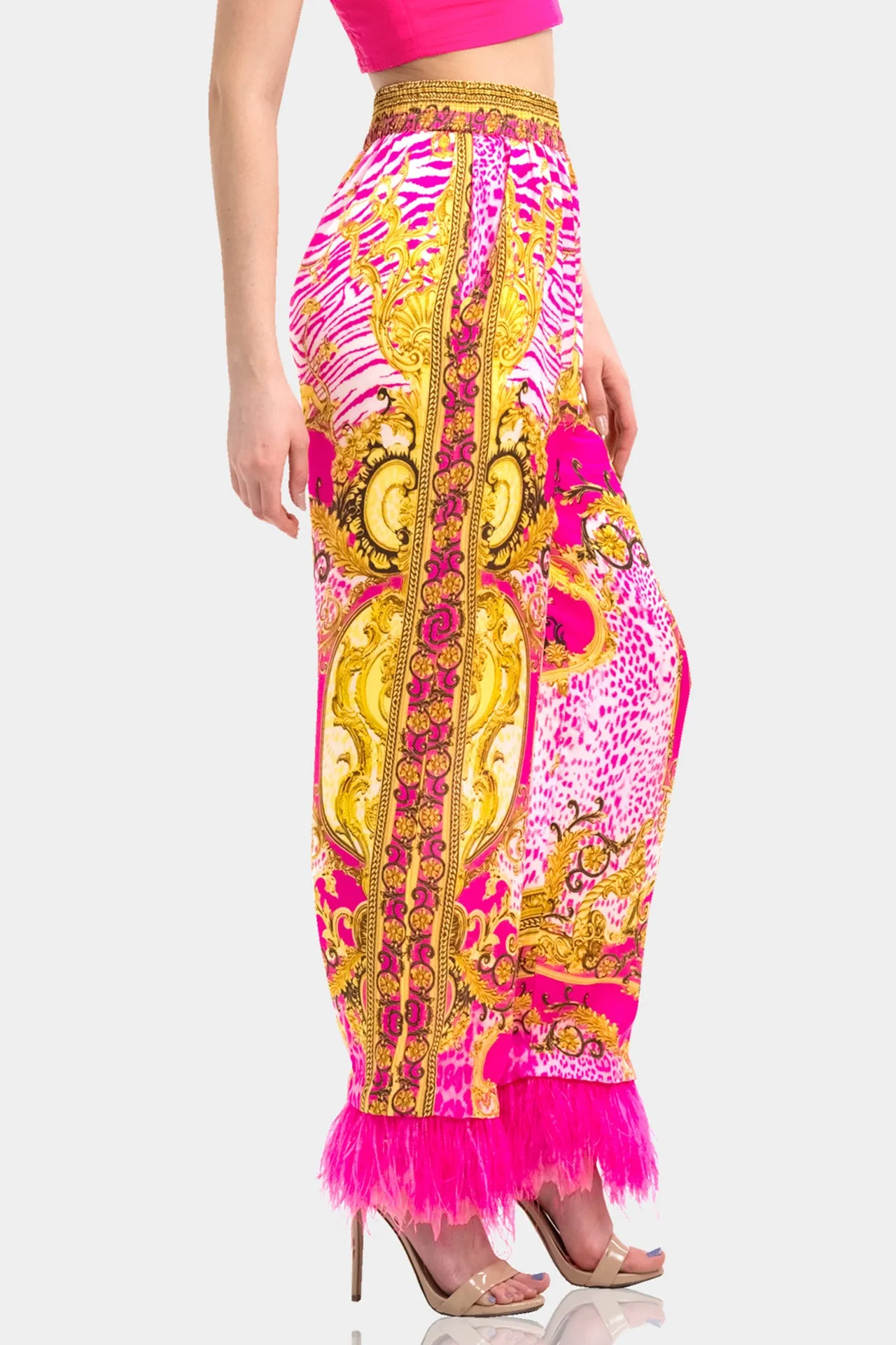 Fuchsia Wide Leg Pant