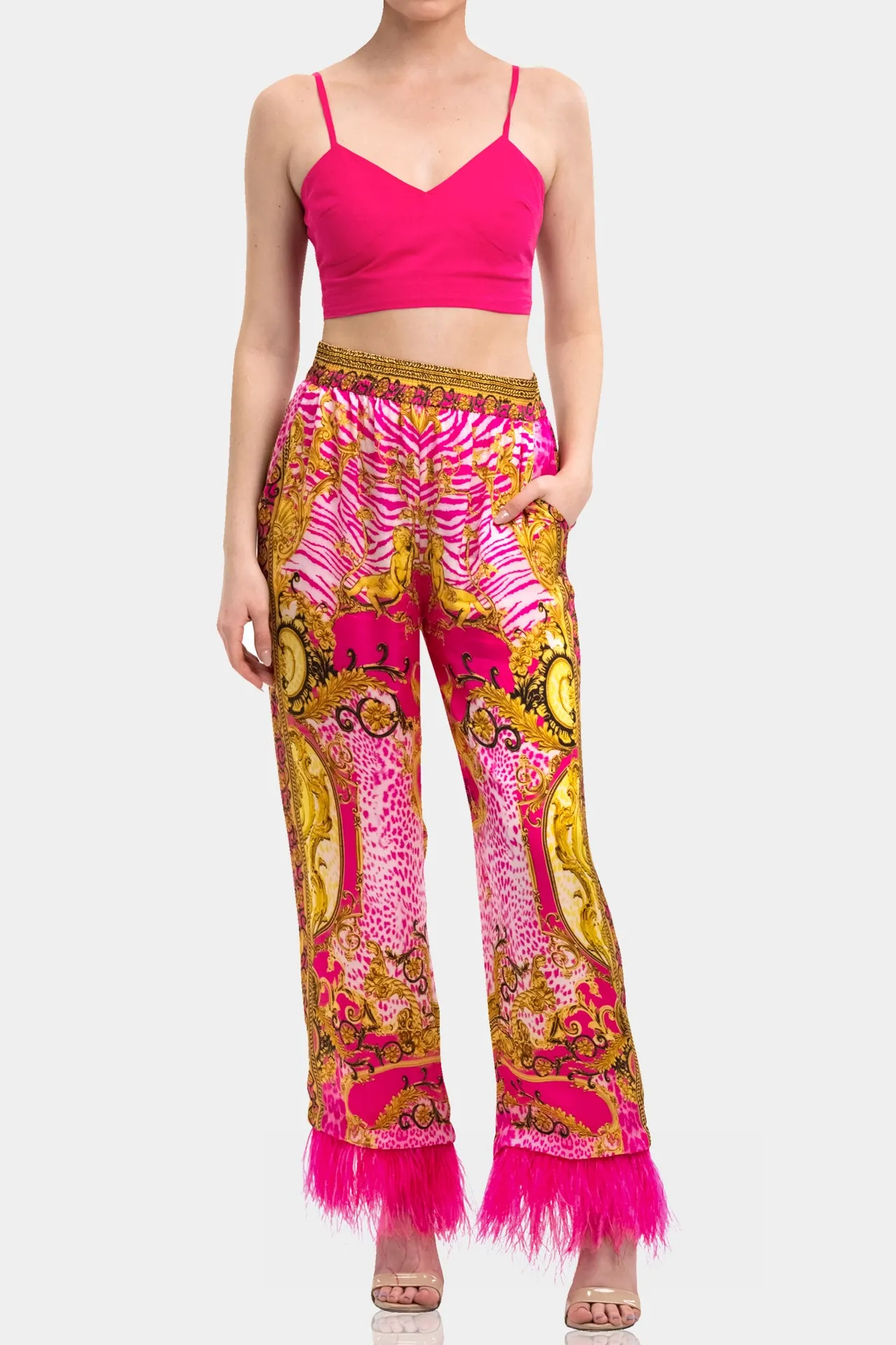 Fuchsia Wide Leg Pant