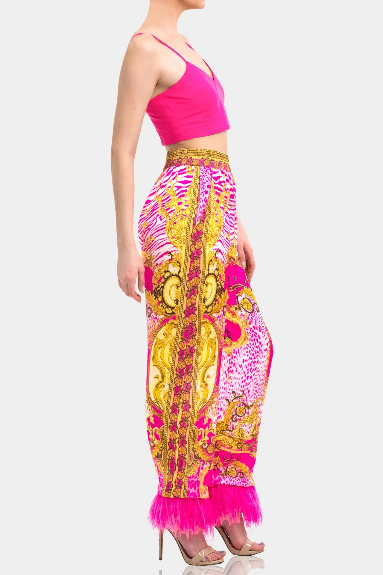 Fuchsia Wide Leg Pant