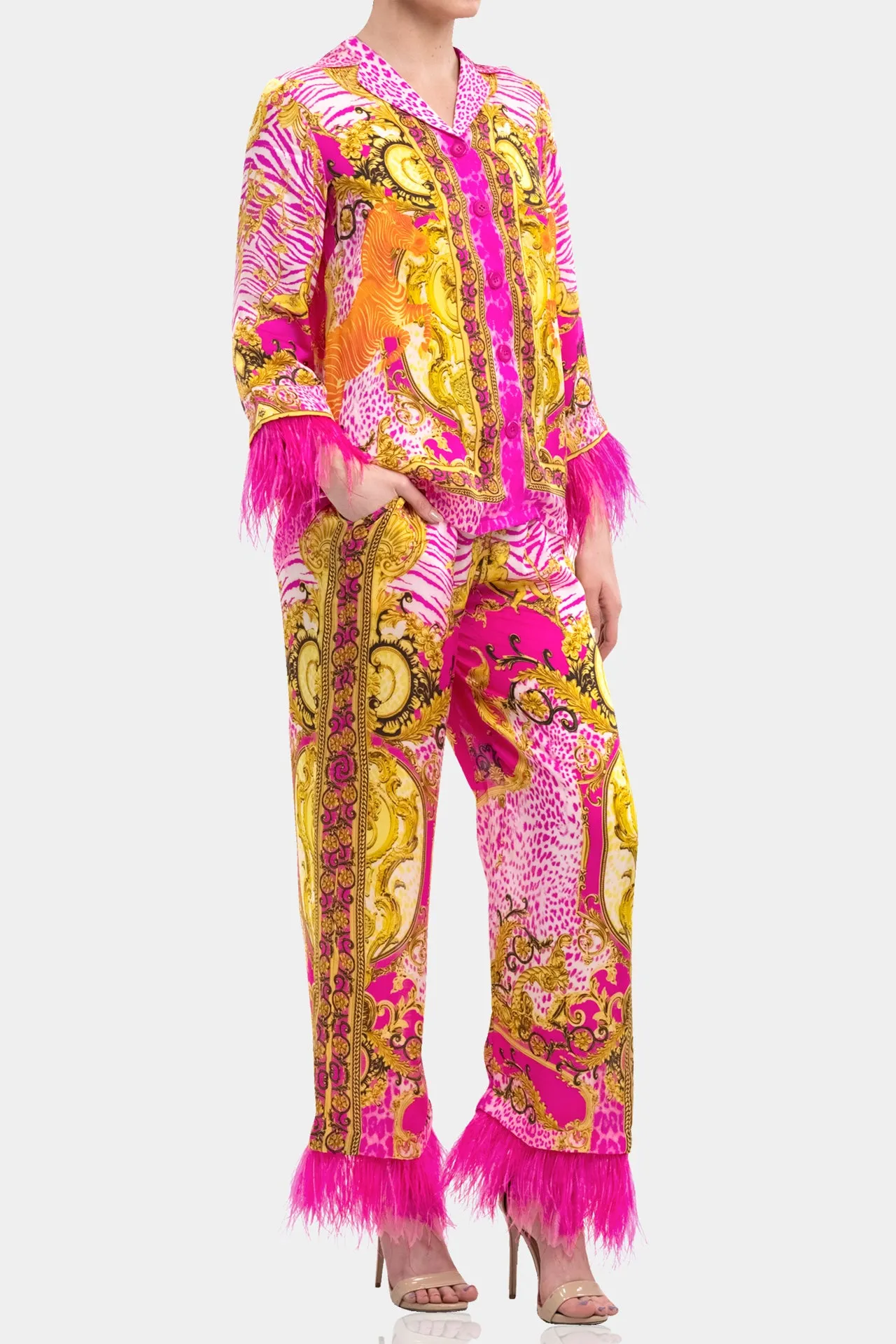 Fuchsia Wide Leg Pant
