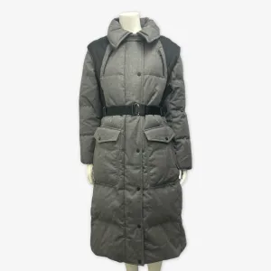 Fusalp women's grey wool long duck down puffer coat