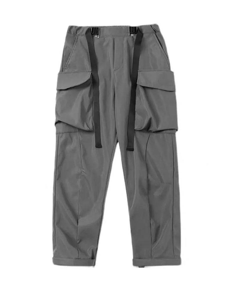 Futuristic Drawstring Techwear Cargo Pants