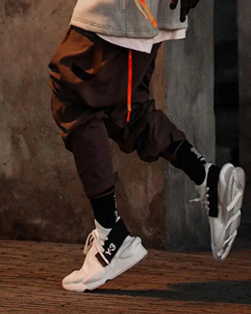 Futuristic Drawstring Techwear Cargo Pants