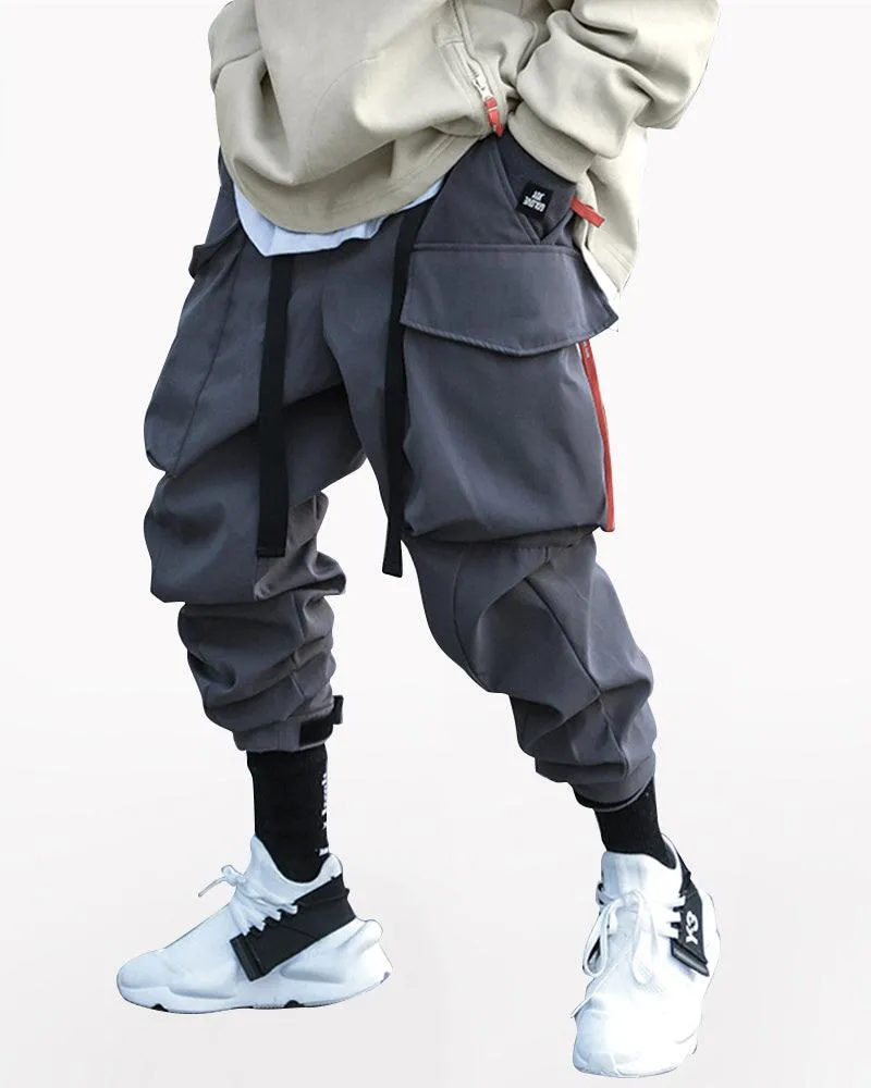 Futuristic Drawstring Techwear Cargo Pants