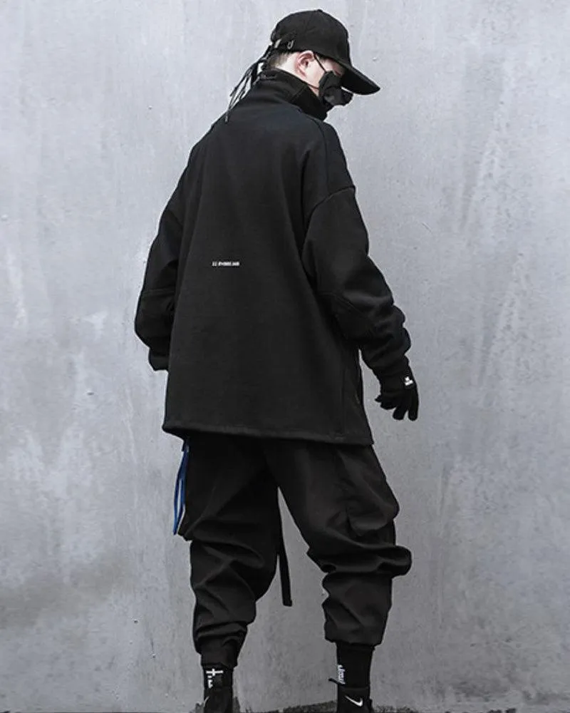 Futuristic Drawstring Techwear Cargo Pants