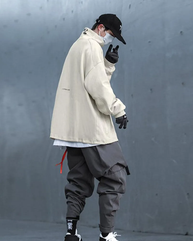 Futuristic Drawstring Techwear Cargo Pants