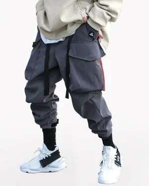 Futuristic Drawstring Techwear Cargo Pants