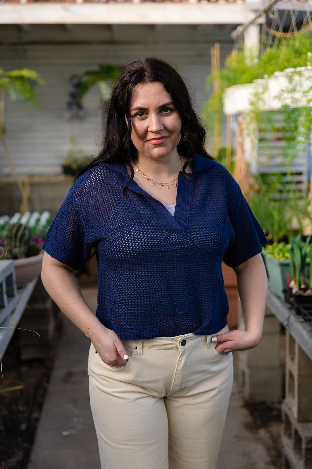 Gale Short Sleeve Open Weave Sweater