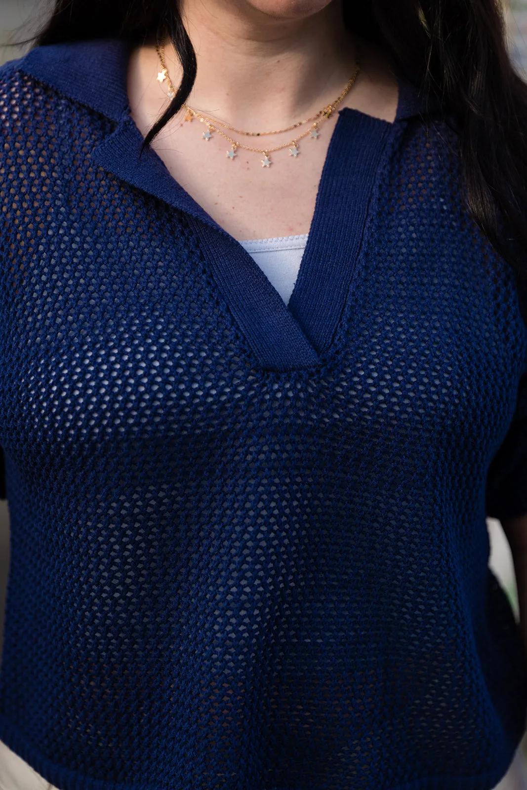Gale Short Sleeve Open Weave Sweater