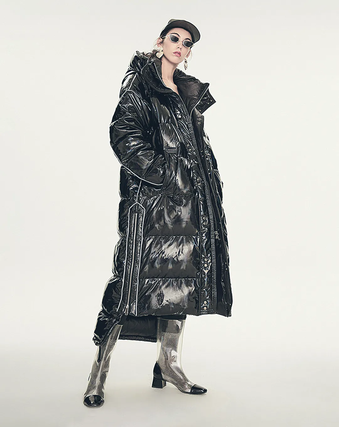 ♀Glossy Long Down Coat