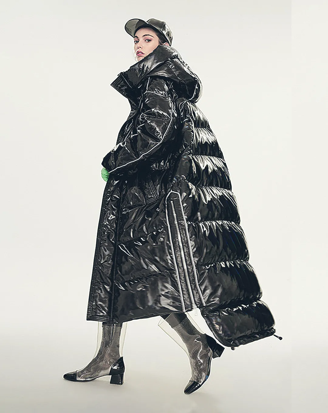 ♀Glossy Long Down Coat