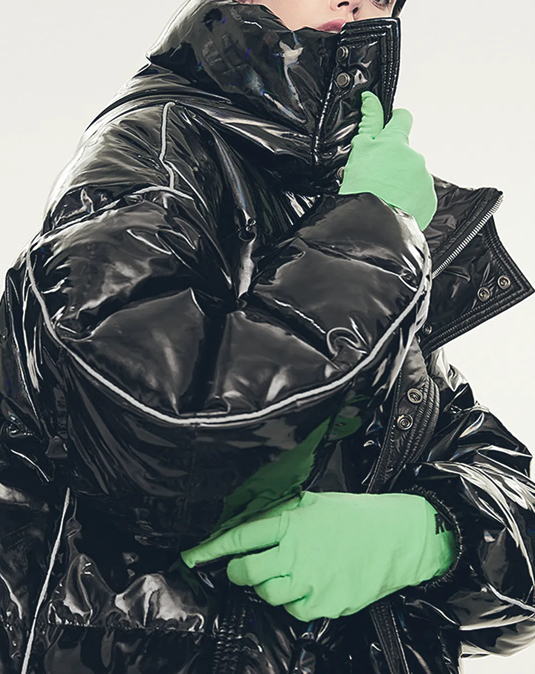 ♀Glossy Long Down Coat