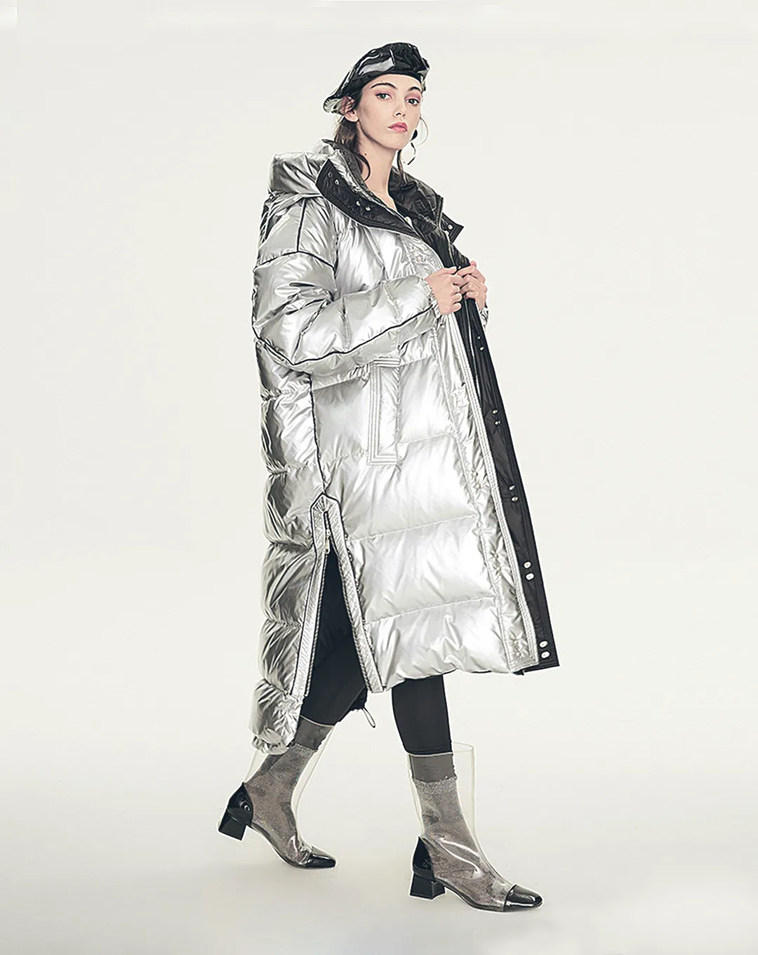 ♀Glossy Long Down Coat
