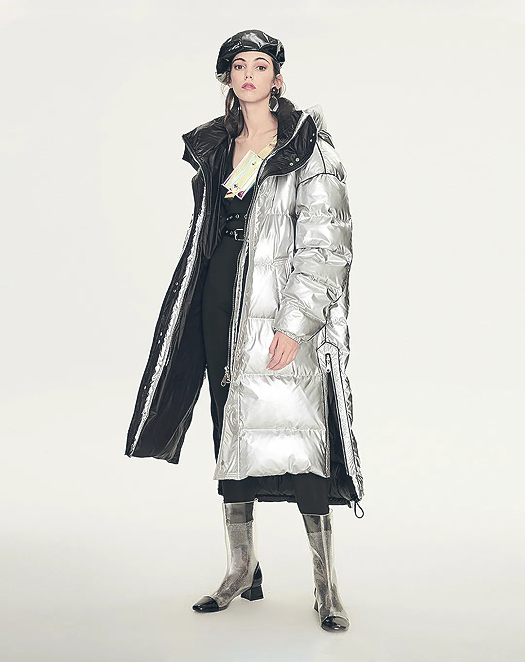 ♀Glossy Long Down Coat