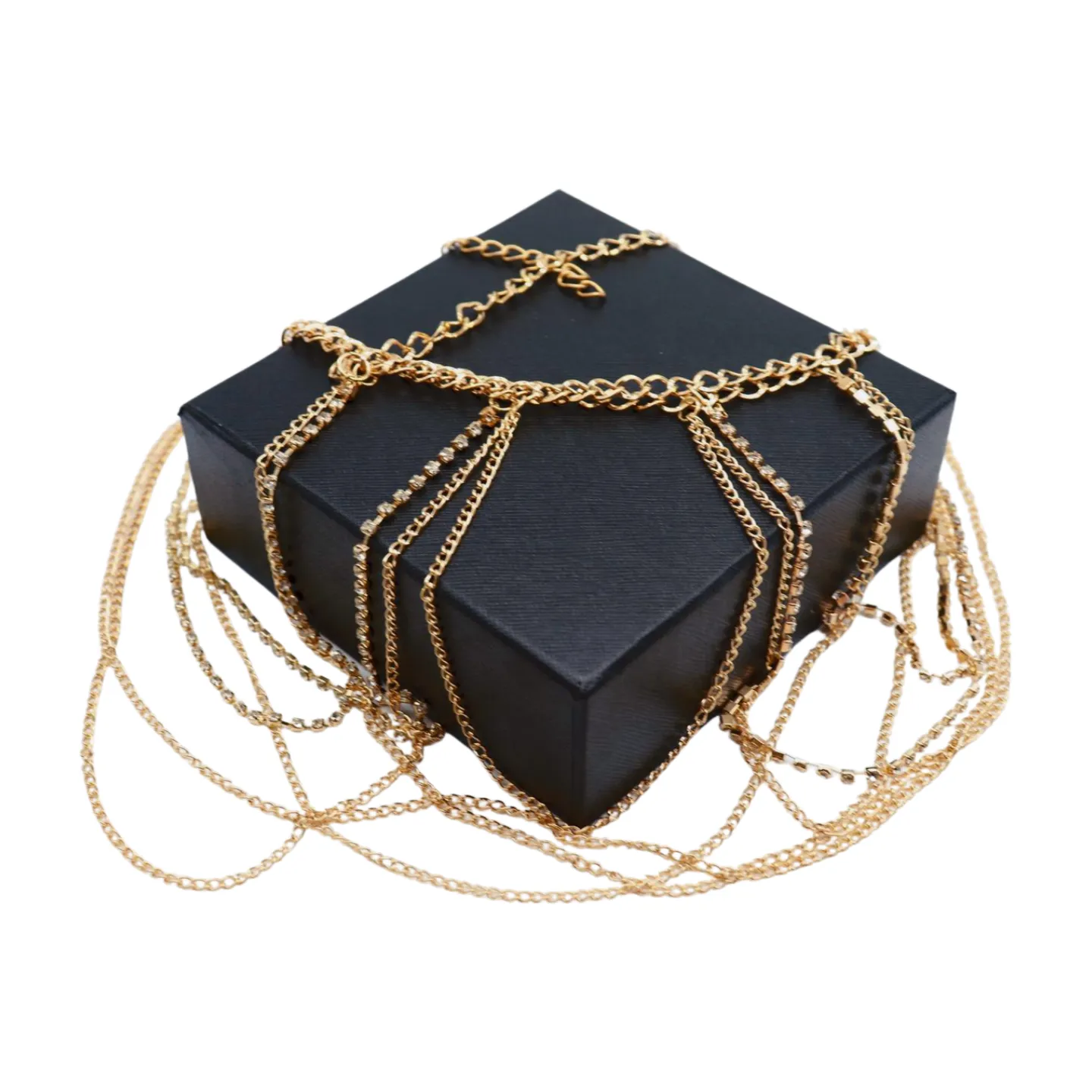 Gold Metal Chain Waves Belt Silver Bling S M