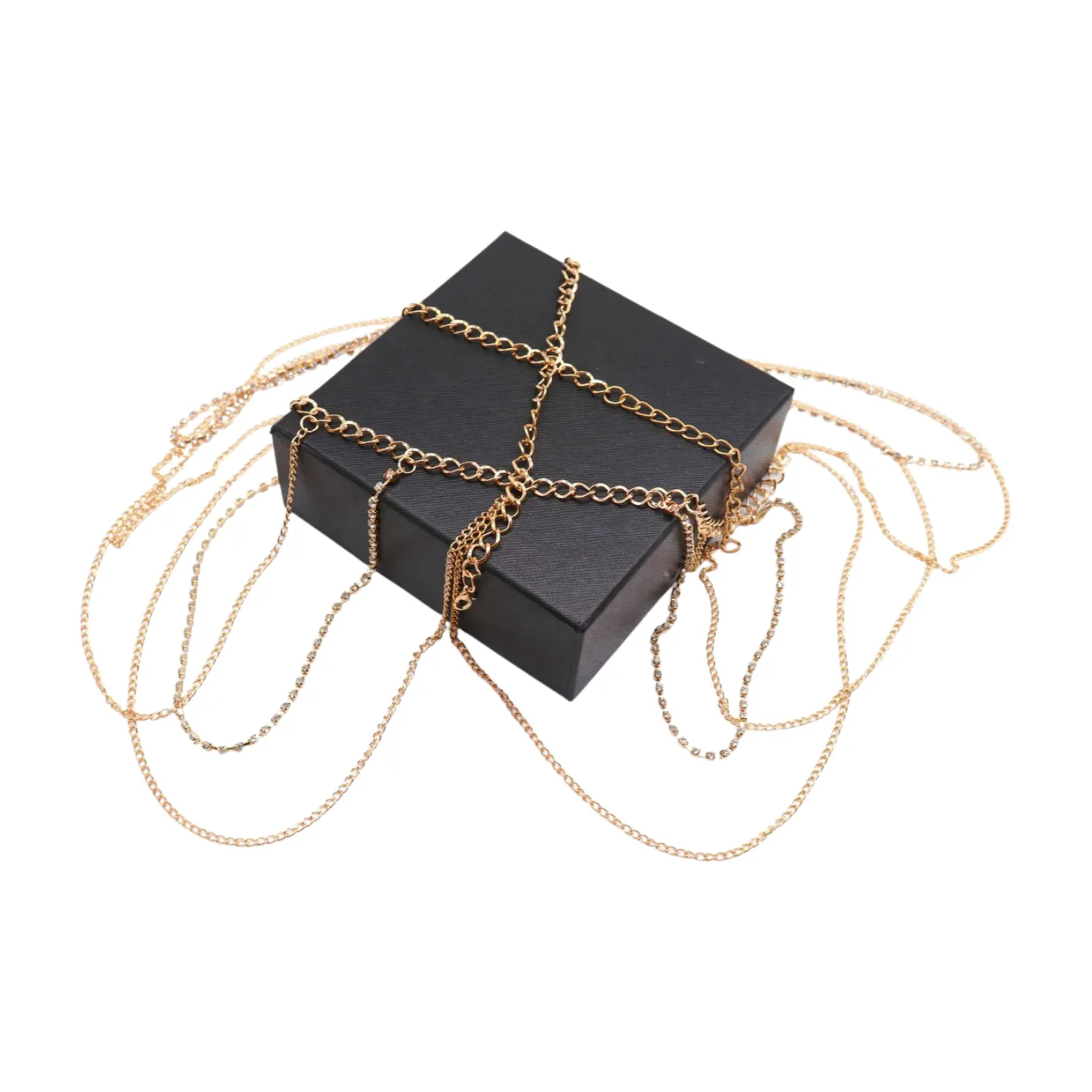 Gold Metal Chain Waves Belt Silver Bling S M