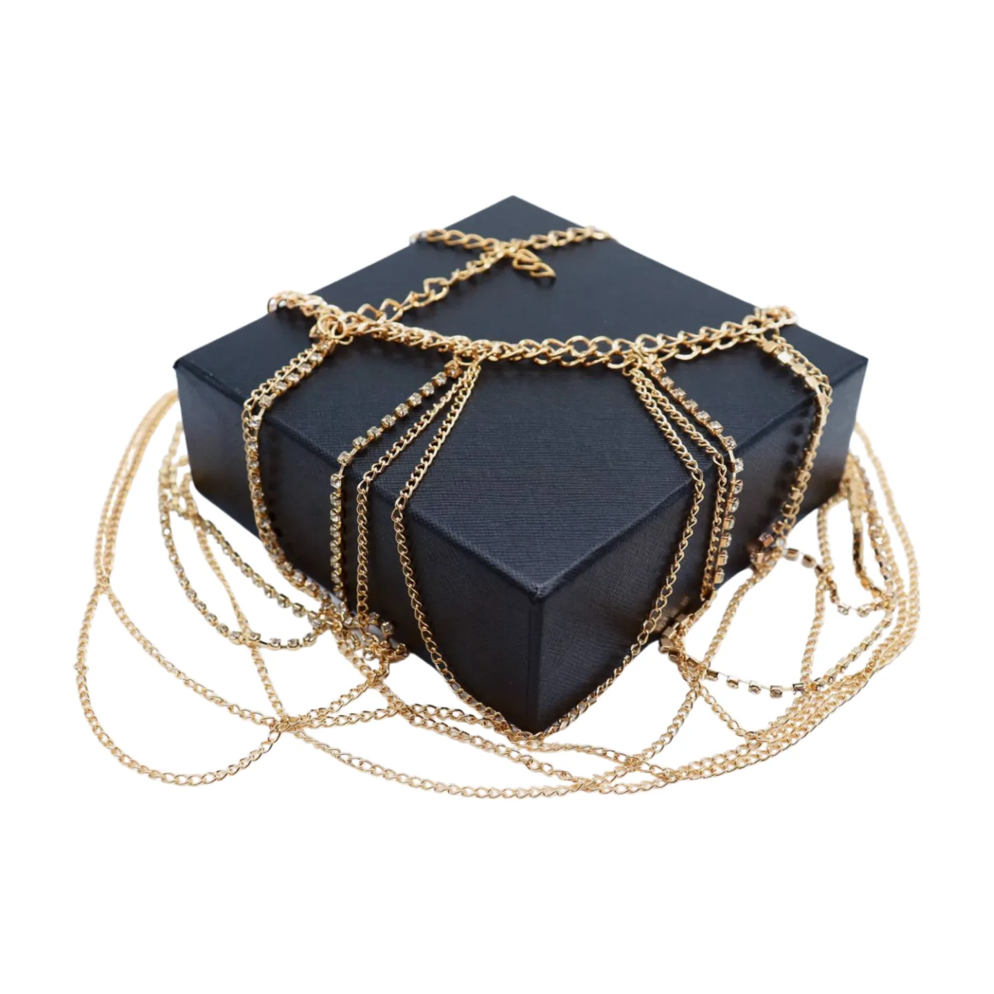 Gold Metal Chain Waves Belt Silver Bling S M
