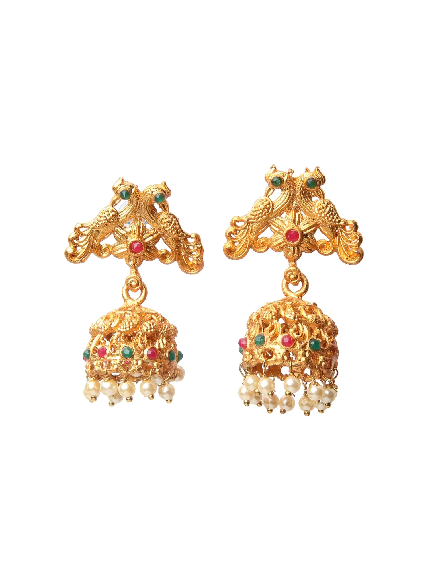 Gold-Plated Handcrafted Temple Necklace Set
