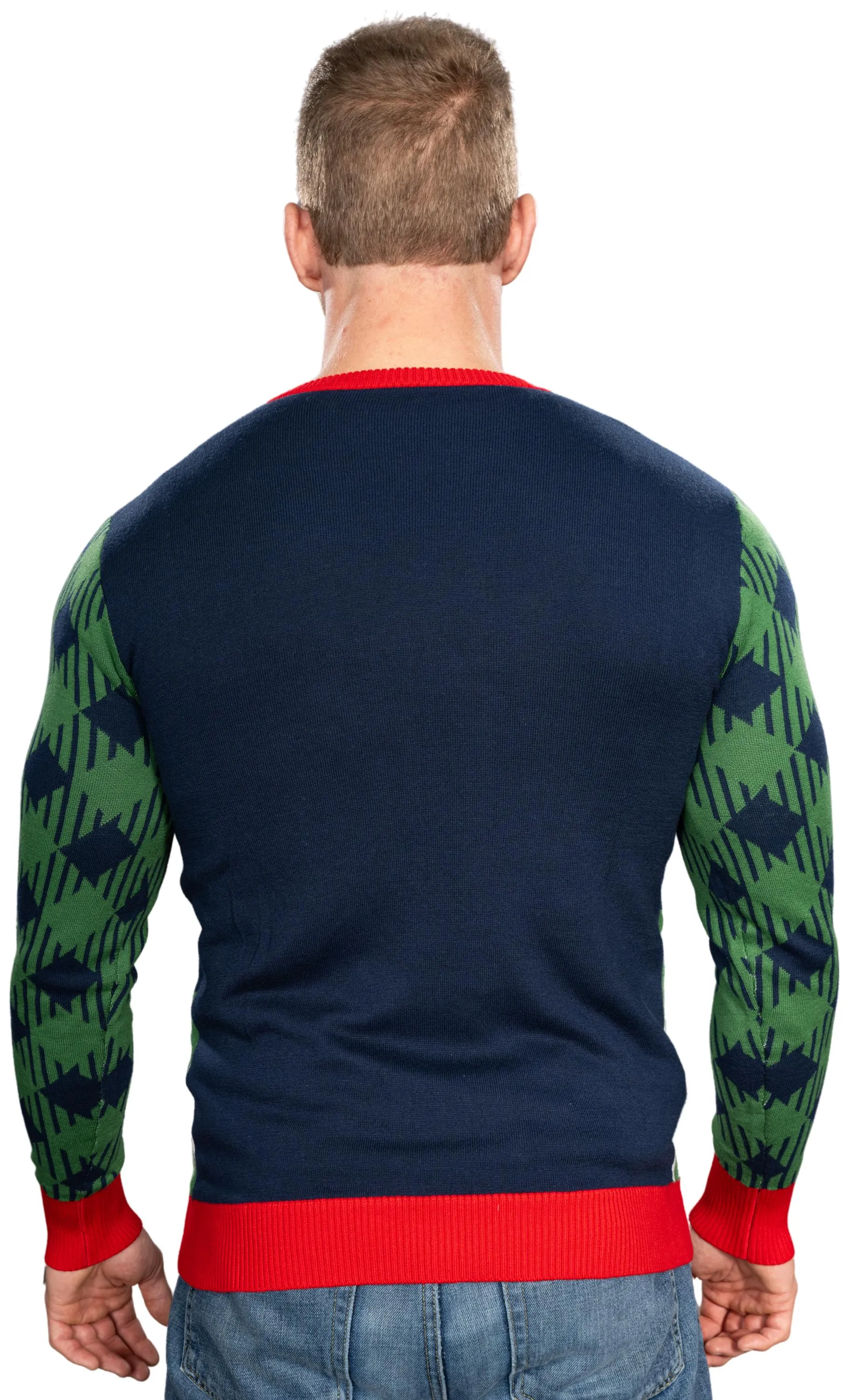 Golfing Santa Knitted Christmas Jumper JulesRoche Festive Unisex