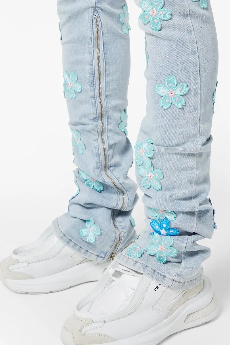 GUAPI Aqua Blue Blossom Denim (Aqua Blue)