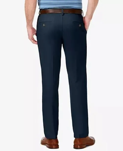 Haggar Mens Straight fit Dress Pants 38 / 29 Blue Solid