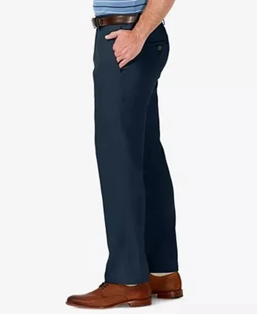 Haggar Mens Straight fit Dress Pants 38 / 29 Blue Solid