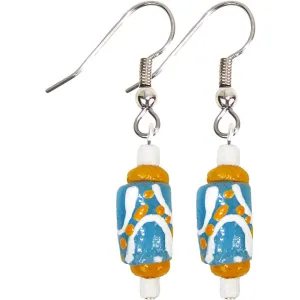 Hand Painted Earrings Light Blue Global Mamas