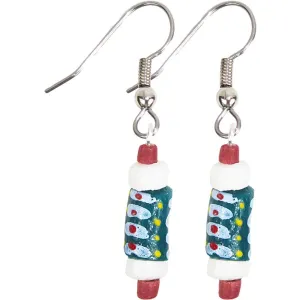 Hand Painted Earrings Teal Global Mamas