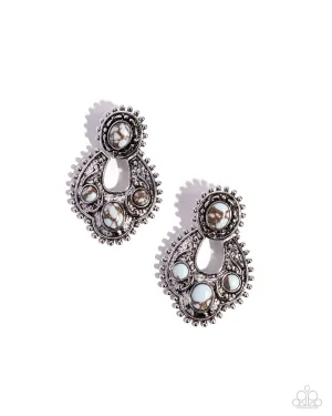 Handcrafted Horseshoe - Blue Post Earrings - Paparazzi Accessories