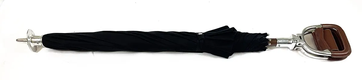 Handcrafted Leather Seat Umbrella - Black Color