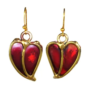 Heart Copper and Brass Earrings Brass Images