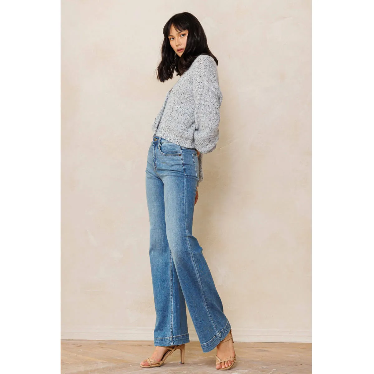 High Rise Wide Leg Palazzo Jeans