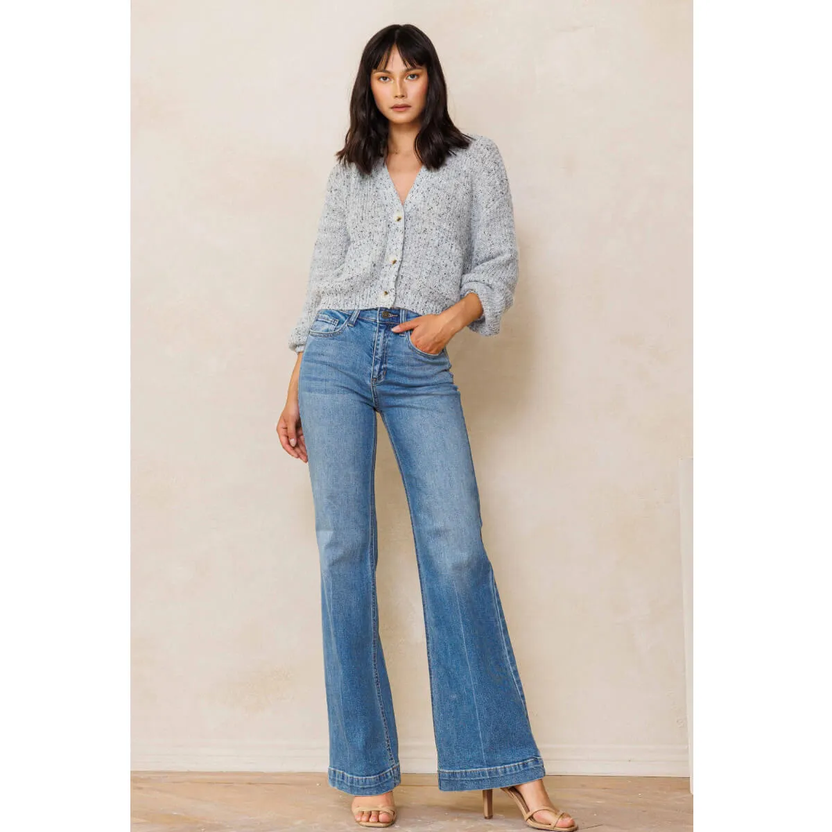 High Rise Wide Leg Palazzo Jeans