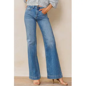 High Rise Wide Leg Palazzo Jeans